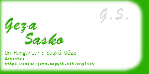 geza sasko business card