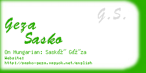 geza sasko business card